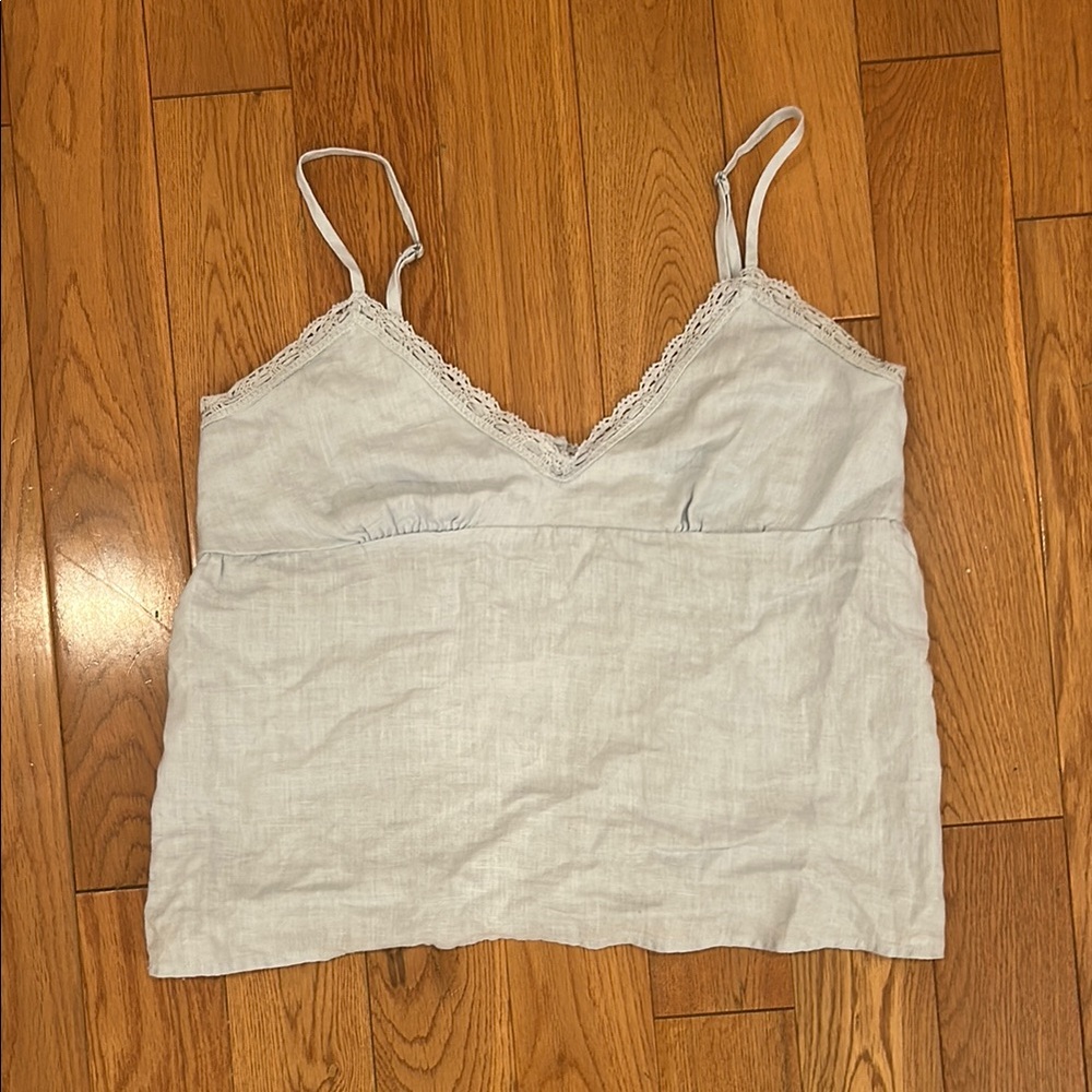 Brandy Melville Light Blue Lace-Trim Camisole